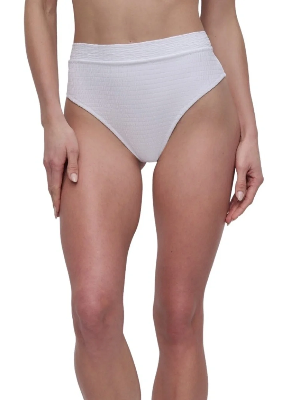 Dkny Women's High Waist Bikini Bottoms - Soft White Texture